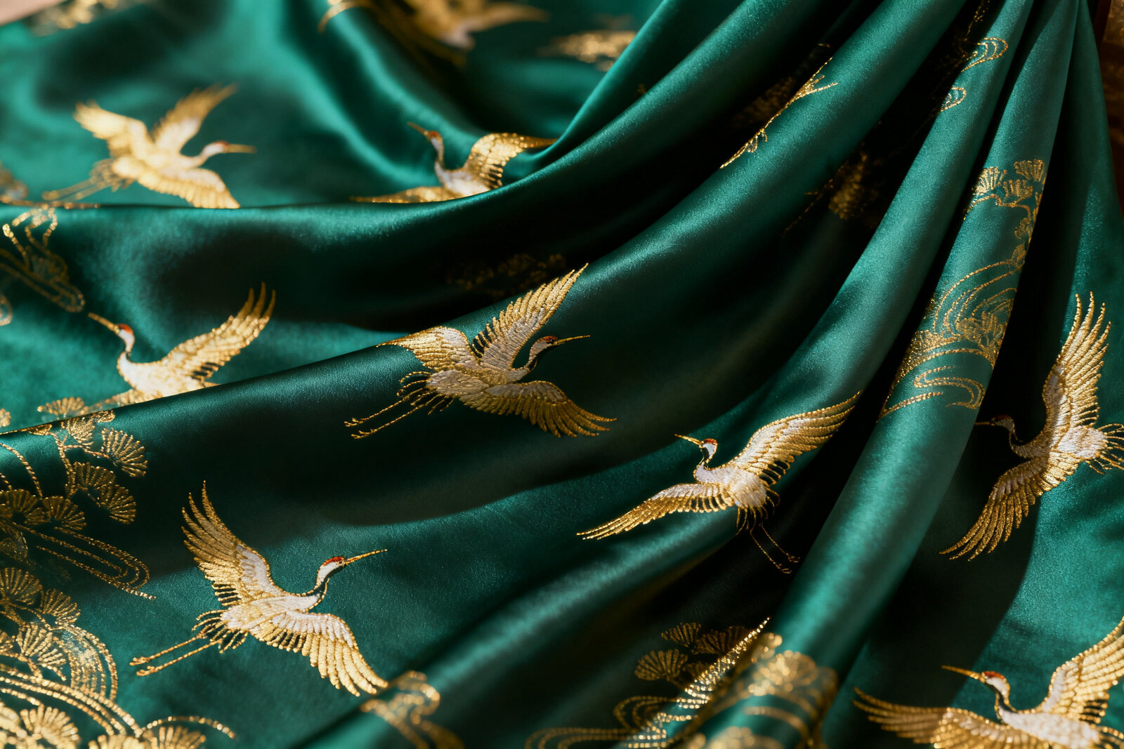 Oriental silk fabric detail